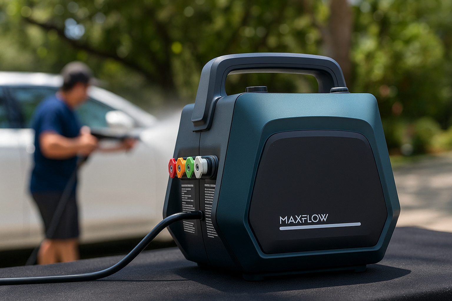 Using MaxFlow Mpro 25 MKI Electric Pressure Washer To Wash Car