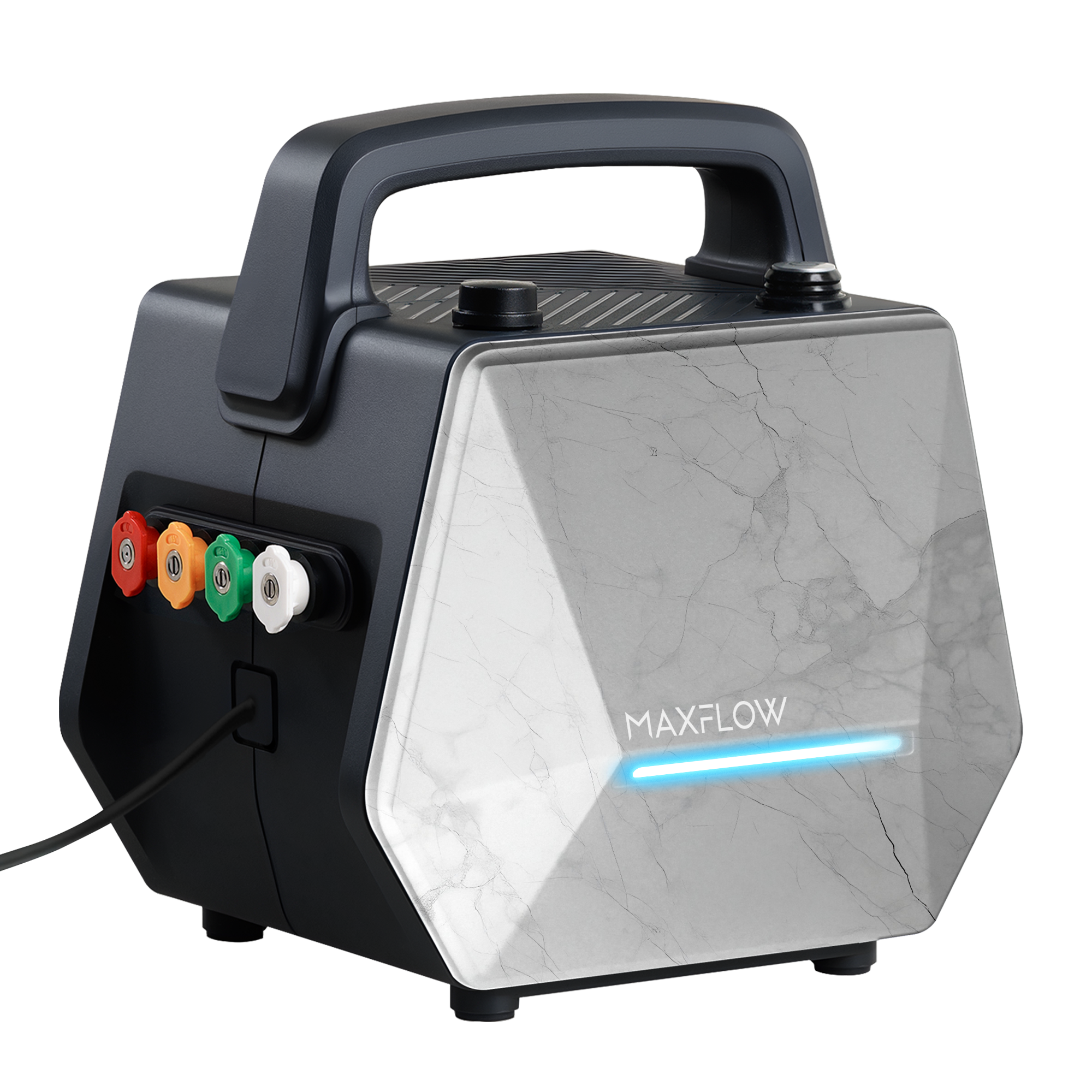 MAXFLOW Mpro 25 electric pressure washer with custom Glacier Marble Plates.