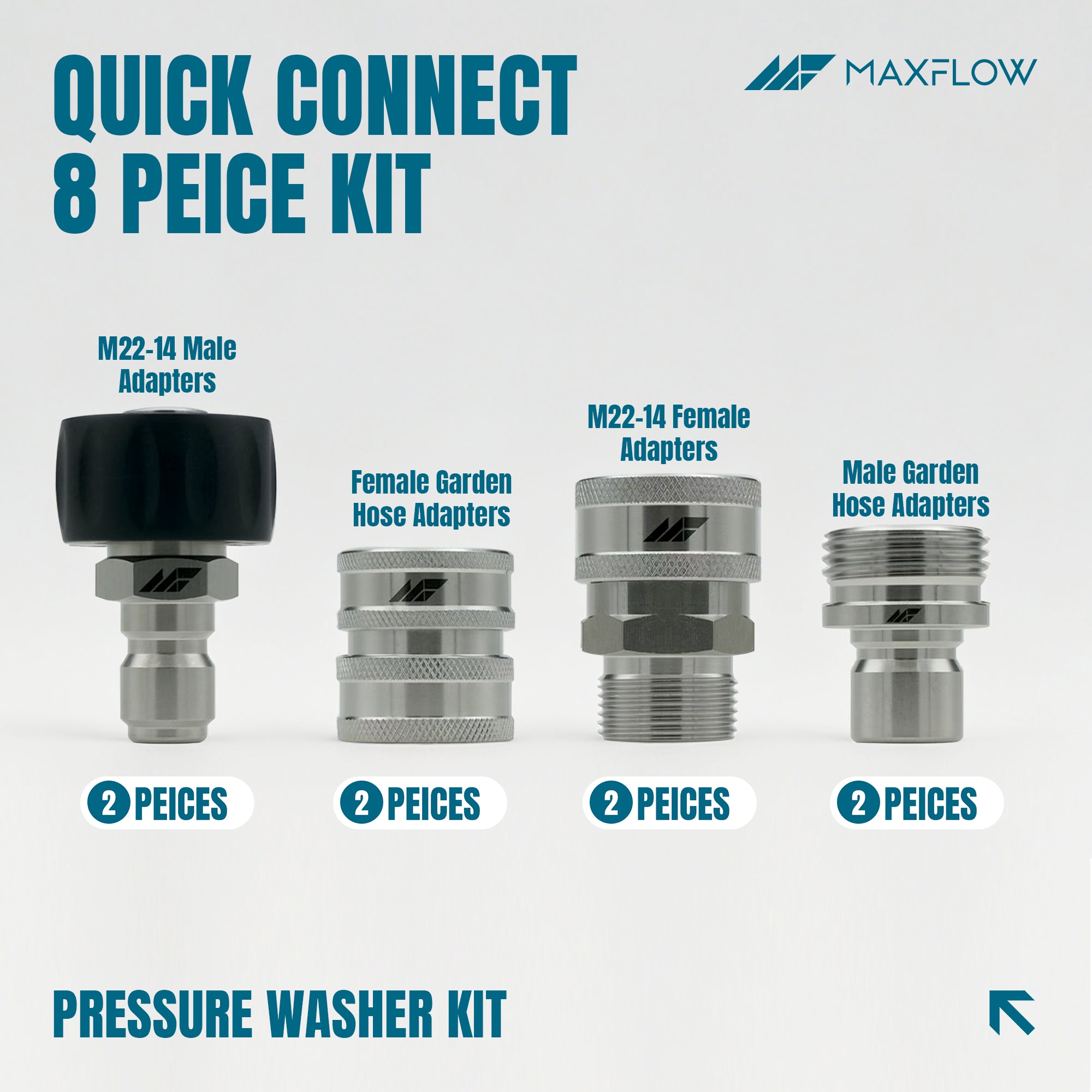 Quick Connect 8 Pcs Pressure Washer Kit
